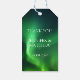 Etiqueta Para Presente Norte Aurora Borealis Ilumina Casamento Elegante