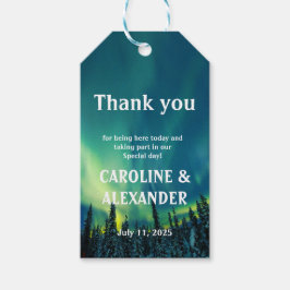 Etiqueta Para Presente Norte Lights Aurora Borealis Night Sky Weding