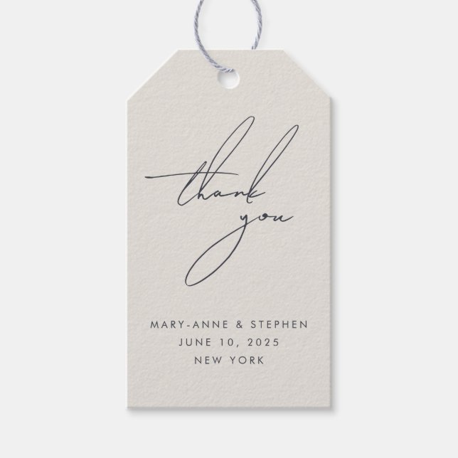 Etiqueta Para Presente Nós Fazemos Casamento Moderno Da Caligrafia Obriga (Frente)