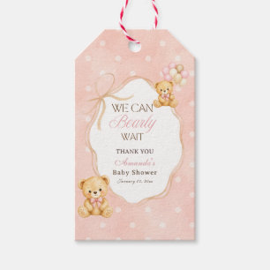 Etiqueta Para Presente Nós Mal Podemos Esperar Menina Urso Rosa Churrasco