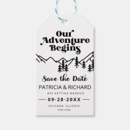 Etiqueta Para Presente Nossa Aventura Começa Casamento ao Ar Livre Save T