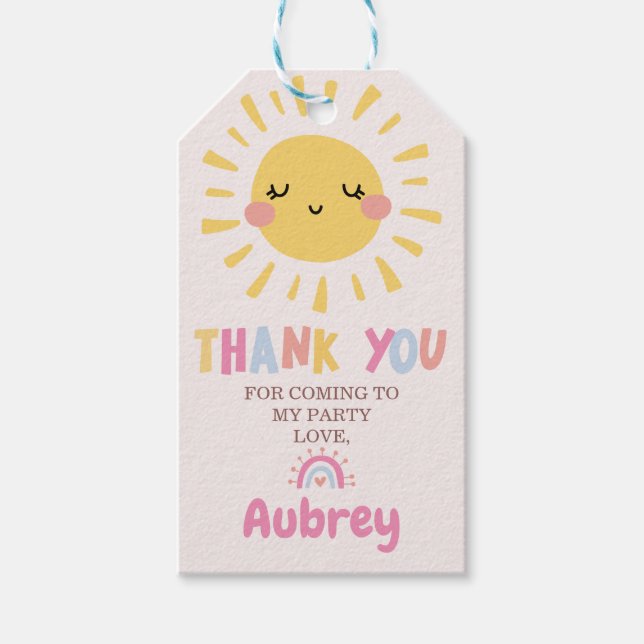 Etiqueta Para Presente Nosso Pequeno Aniversário De Sol Obrigado (Frente)