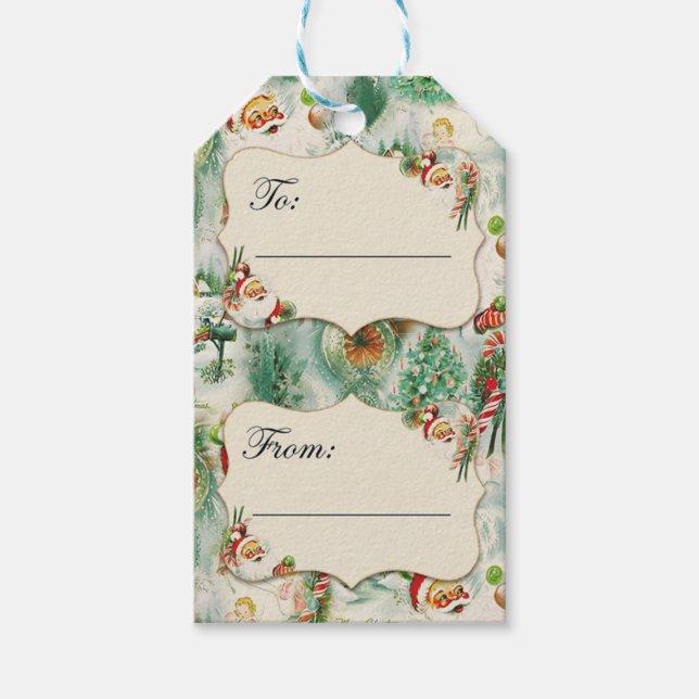 Etiqueta Para Presente Nostalgic Kitschmas  (Frente)