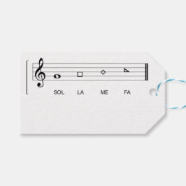 Etiqueta Para Presente Notas da forma FA SOL LA ME 10