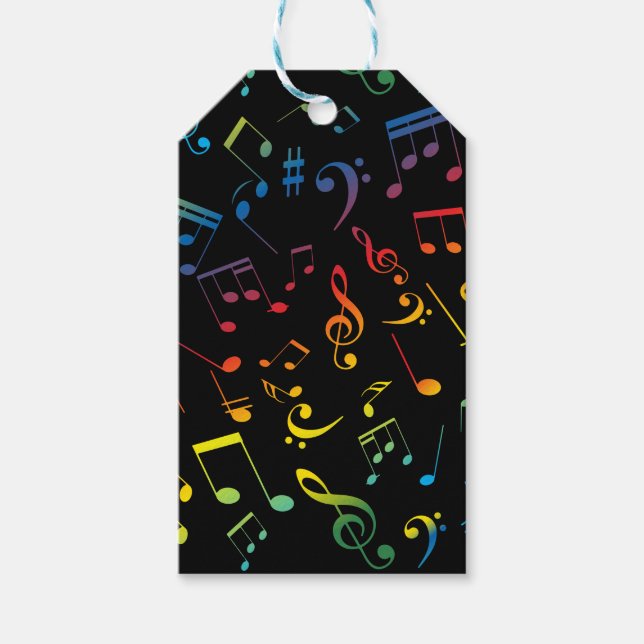 Etiqueta Para Presente Notas Musicais 5 (Frente)