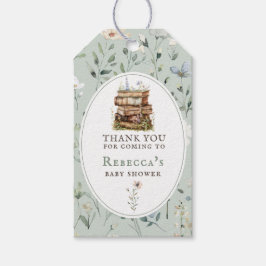 Etiqueta Para Presente Nova cor d'água do chá de fraldas do capítulo, flo