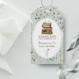 Etiqueta Para Presente Novo capítulo churrasco de bebê aquarela, flor sil