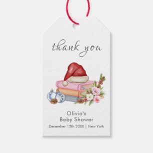Etiqueta Para Presente Novo Capítulo Começa Chá de Bebê Floral de Inverno