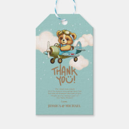 Etiqueta Para Presente Novo Chá de fraldas de avião-piloto para bebê de a