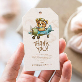 Etiqueta Para Presente Novo Chá de fraldas de avião-piloto para bebê de a