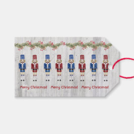 Etiqueta Para Presente Nozes de Natal Vermelhas e Azuis no Barn Russo