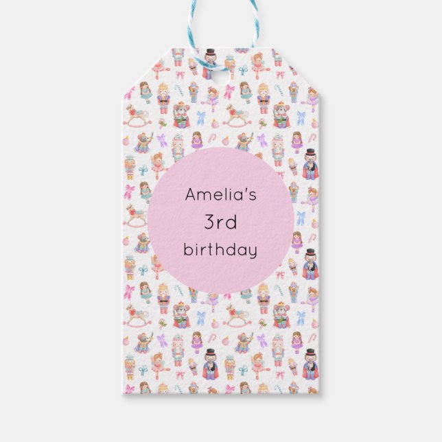 Etiqueta Para Presente Nutcracker Birthday (Frente)