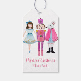 Etiqueta Para Presente Nutcracker Christmas Floral Favor Tag Watercolor