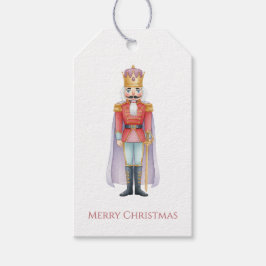 Etiqueta Para Presente Nutcracker King Red Uniform Watercolor