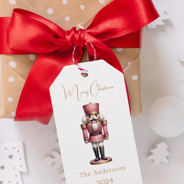 Etiqueta Para Presente Nutcracker rosa Natal (Criador carregado)
