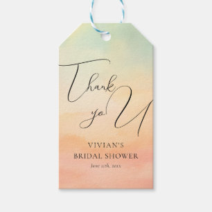 Etiqueta Para Presente Nuvem de Aguarela Nove Noiva Chuveiro Obrigado