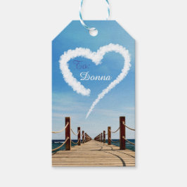 Etiqueta Para Presente Nuvem Sem Caminho em Forma de Coração