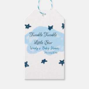 Etiqueta Para Presente Nuvens azuis brilham Twinkle Pequena Exibição de B