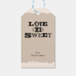 Etiqueta Para Presente O Amor é Doce Bege Vintage Favor de Casamento Pers