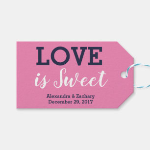 Etiqueta Para Presente O amor é favor cor-de-rosa doce dos doces do