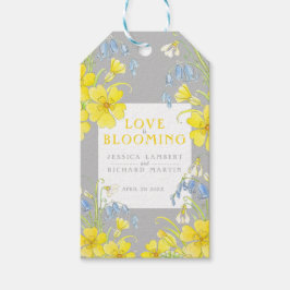 Etiqueta Para Presente O amor é o casamento da cinza amarela florescente