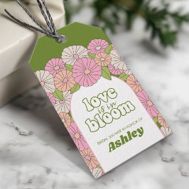 Etiqueta Para Presente O Amor Está Florindo - Flores Boho para Chá de Noi