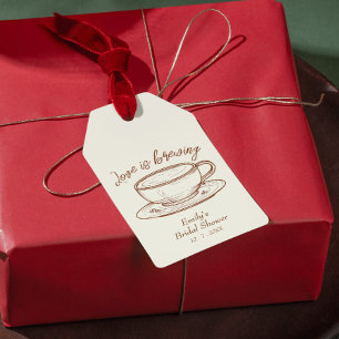 Etiqueta Para Presente O Amor Russo está a Criar Chá de panela de Café