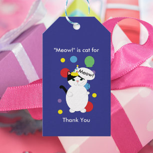 Etiqueta Para Presente O Aniversário Meow é Gato Para Agradecer A Você.