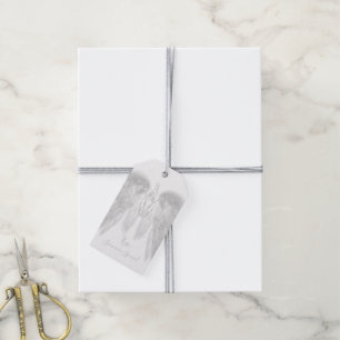 Etiqueta Para Presente O ANJO VOA o monograma celestial branco do