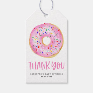 Etiqueta Para Presente O bebê cor-de-rosa das rosquinhas da aguarela