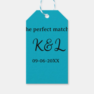 Etiqueta Para Presente O casal nome letra data azul sim perfeito