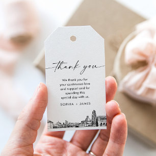 Etiqueta Para Presente O Casamento De Pittsburgh Skyline Obrigado Tag Fav