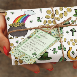 Etiqueta Para Presente O Dia de São Patrício de Padrão de Camarões Cortos