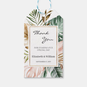 Etiqueta Para Presente O Favor Do Casamento Das Folhas Tropicais Obrigado