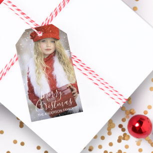Etiqueta Para Presente O Feliz Natal personalizado adiciona sua FOTO