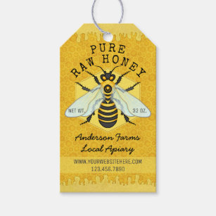 Etiqueta Para Presente O frasco do Apiary do frasco do mel da abelha