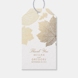Etiqueta Para Presente O ouro sae do casamento outono branco