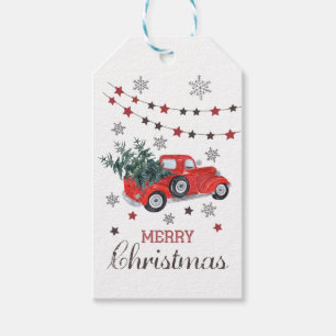 Etiqueta Para Presente O presente do Natal etiqueta - caminhão vermelho