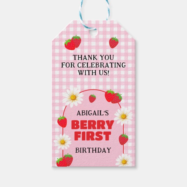 ETIQUETA PARA PRESENTE O PRIMEIRO ANIVERSÁRIO BERRY  (Frente)