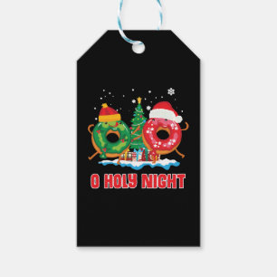 Etiqueta Para Presente O Santa Noite Engraçado Rosquinha de Natal Pun Gif