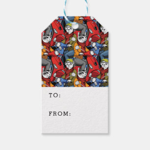 Etiqueta Para Presente O teste padrão   do patinete dos gatos & dos cãe