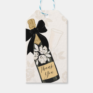 Etiqueta Para Presente Obrigada Garrafa de Vinho Negro Arco