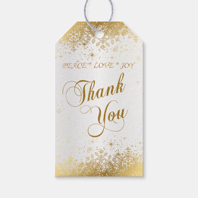 Etiqueta Para Presente Obrigado Bonito Satanás Branca e Dourada (Frente)