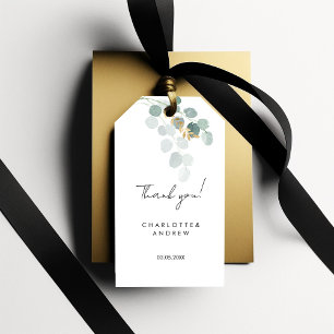 Etiqueta Para Presente Obrigado! Botânico, elegante, caligrafia