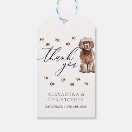 Etiqueta Para Presente Obrigado Brown Cavapoo cão Casamento