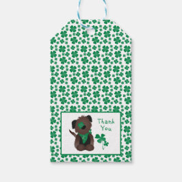 Etiqueta Para Presente Obrigado, Cão Shamrock Green