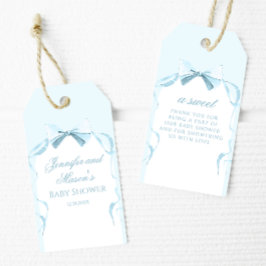 Etiqueta Para Presente Obrigado chá de fraldas da fita arco azul você pre