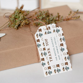 Etiqueta Para Presente Obrigado Chá de fraldas De Padrão De Cowboy