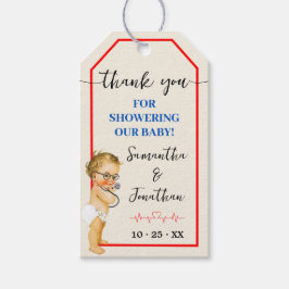 Etiqueta Para Presente Obrigado Chá de fraldas Médico Marca Favorável