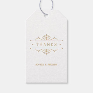 Etiqueta Para Presente Obrigado clássico Elegante do casamento vintage
